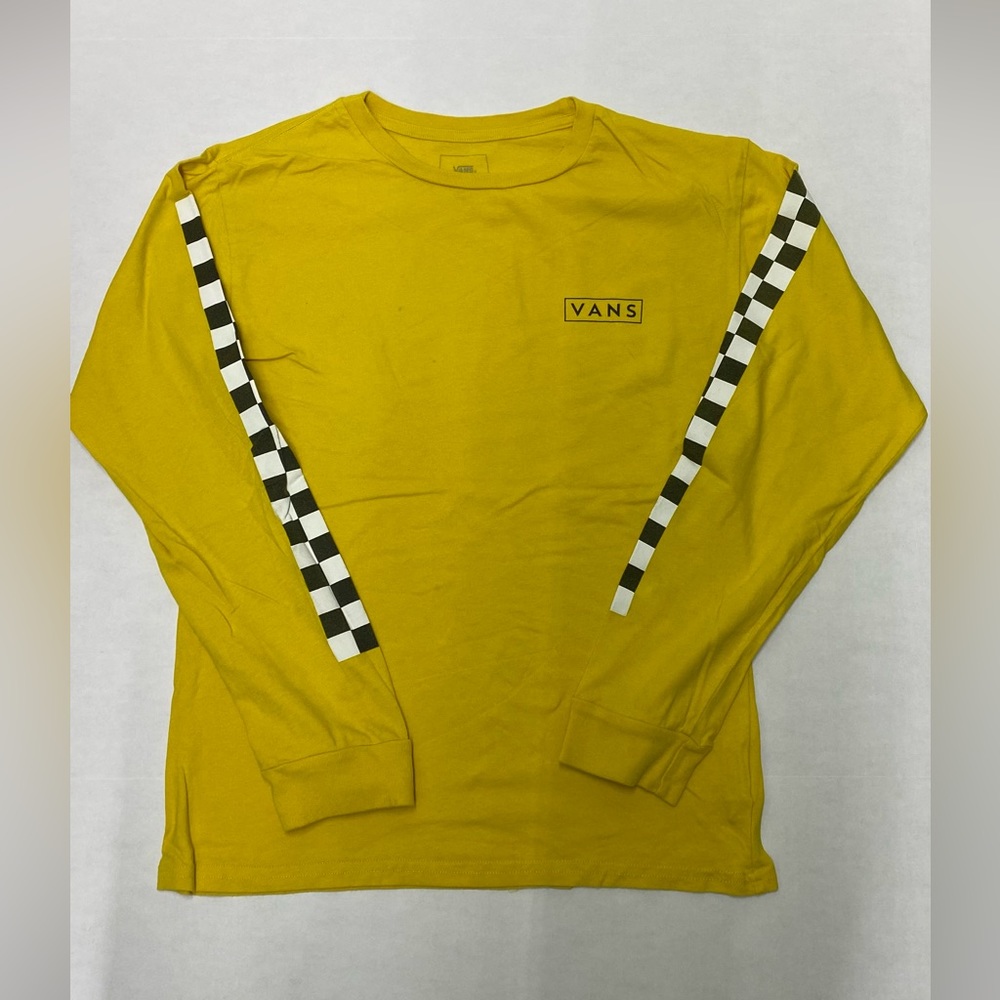 Vans Classic Checkered Yellow Long Sleeve T-Shirt | Size: Small